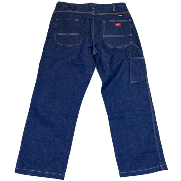 NWT Dickies Mens Flame Resistant Carpenter Jeans 36x30 Work Pants Blue Denim - Picture 2 of 16